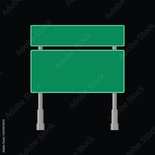 simple vector empty green road sign