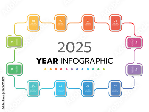 Infographic template for business. 12 Months modern Timeline diagram calendar, presentation vector infographic. Business presentation and Annual report. Vector illustration.