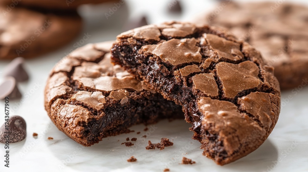 Fototapeta premium cracked chocolate cookie isolated on transparent background
