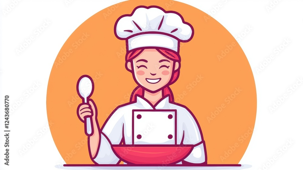 A cheerful chef is ready to create culinary magic in the kitchen. With a spoon in hand and a bright smile, this image captures the joy of cooking and the art of food preparation. A cheerful chef is ready to create culinary magic in the kitchen. With a spoon in hand and a bright smile, this image captures the joy of cooking and the art of food preparation.