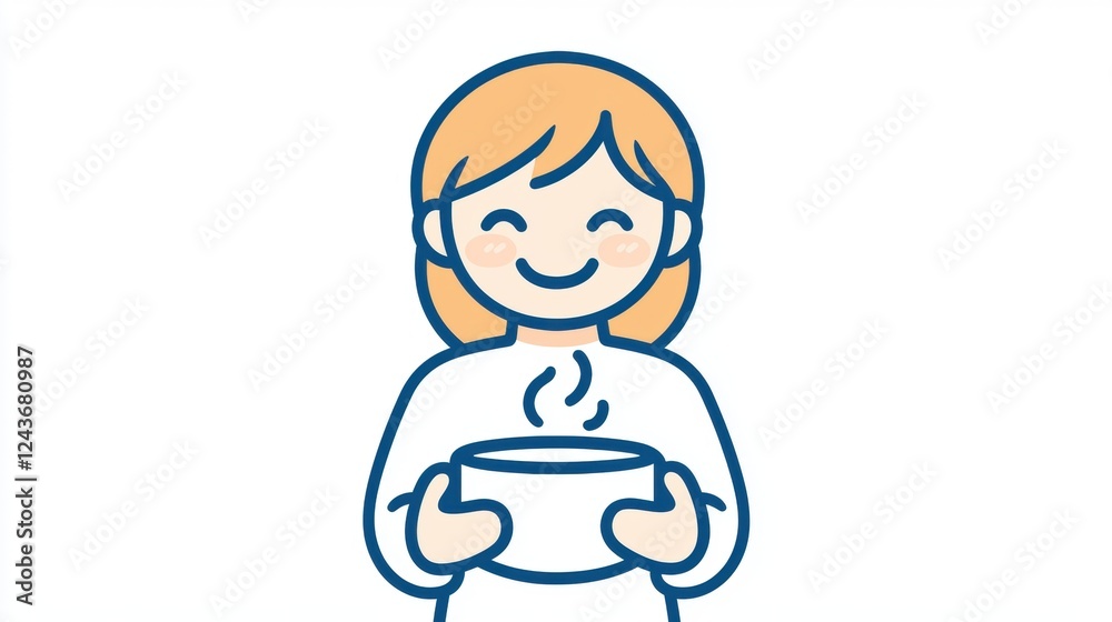 A cheerful person holding a steaming bowl, symbolizing comfort and warmth. The image reflects happiness and the joy of sharing meals in a cozy setting. A cheerful person holding a steaming bowl, symbolizing comfort and warmth. The image reflects happiness and the joy of sharing meals in a cozy setting.