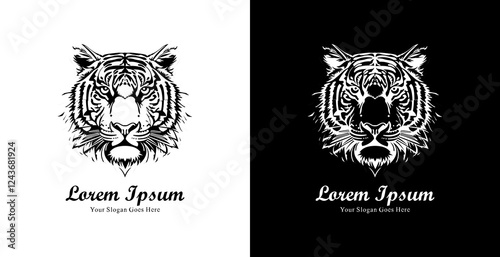 Tiger head logo design with an elegant shape