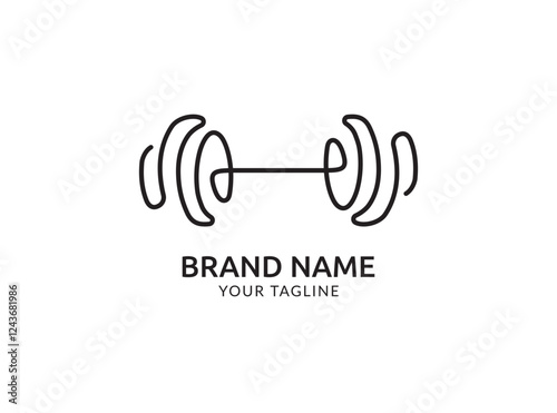 Abstract barbell logo design. Modern simple minimalist barbell logo vector