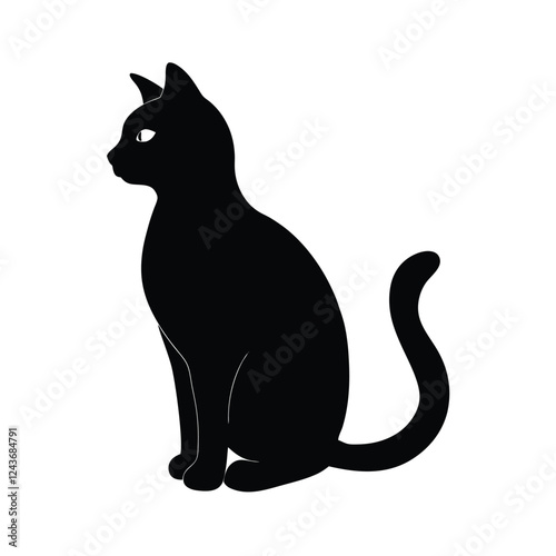 black and white cat silhouette