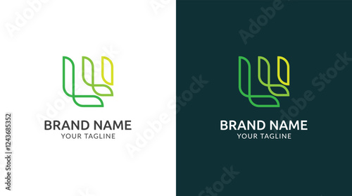 Modern letter L nature leaf logo design template	