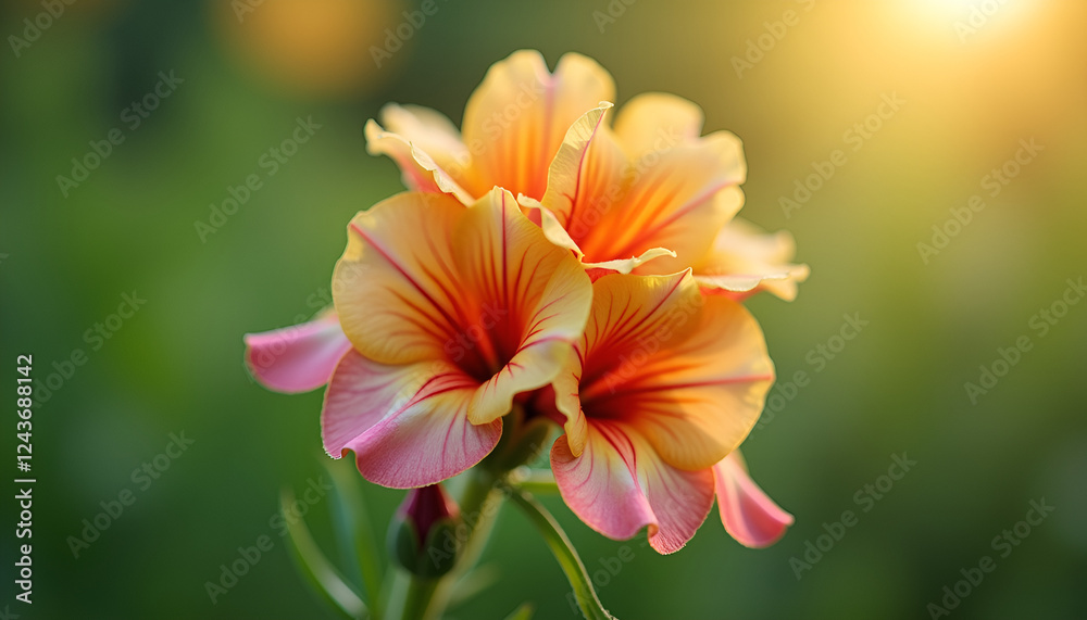 Delicate Flowers in Natural Style in Peach and Orange Colors for Seasonal Decoration Delicate Flowers in Natural Style in Peach and Orange Colors for Seasonal Decoration