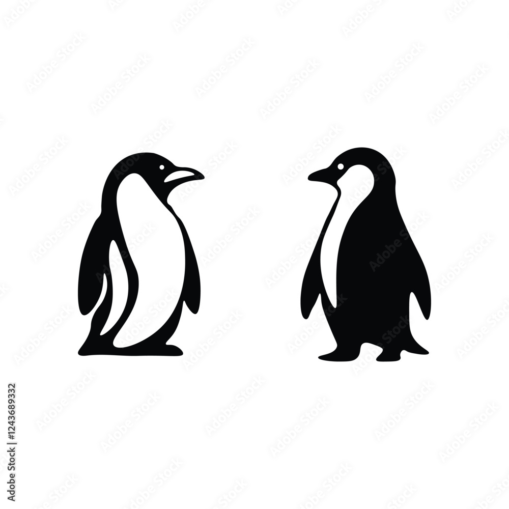 Naklejka premium Penguin silhouette