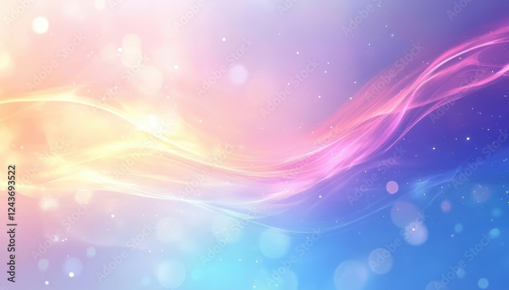 Abstract Pastel Wave Background with Soft Light and Bokeh