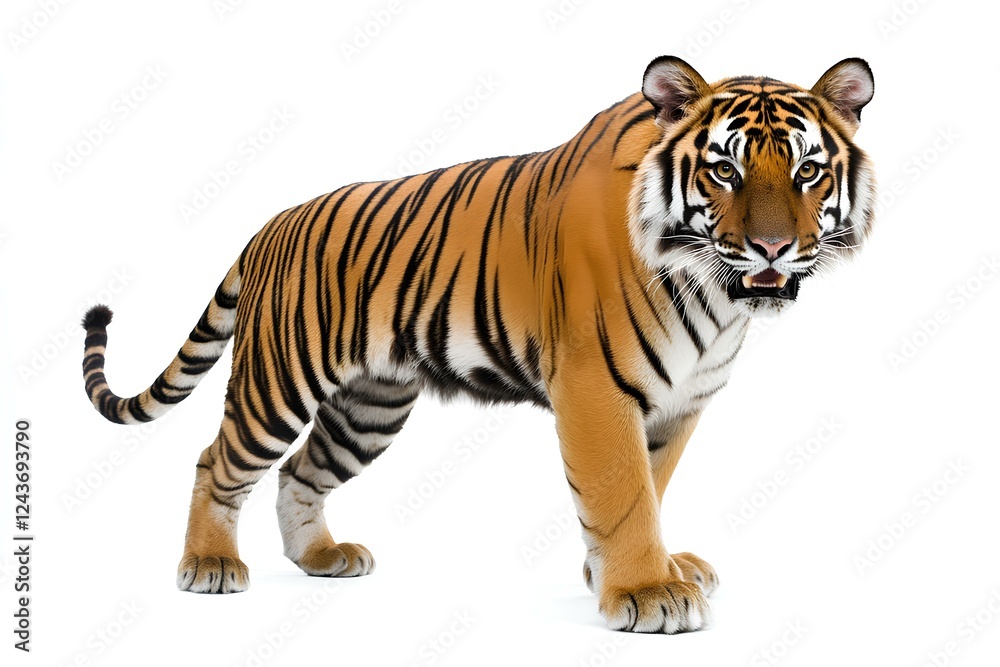 Obraz premium South China Tiger isolated on white background 