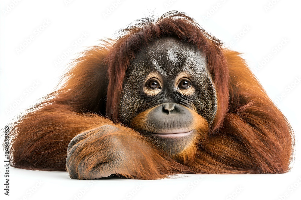 Fototapeta premium Sumatran Orangutan isolated on white background