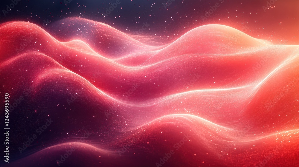 Obraz premium vibrant red abstract background smooth wave patterns soft light texture modern design