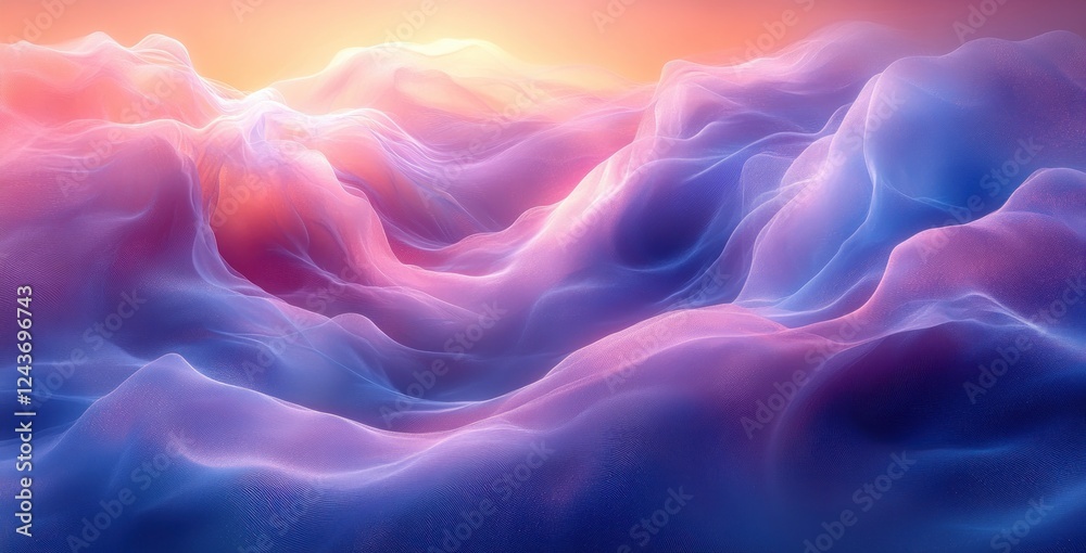 Obraz premium Abstract Wavy Light Energy Flow Digital Background Wallpaper