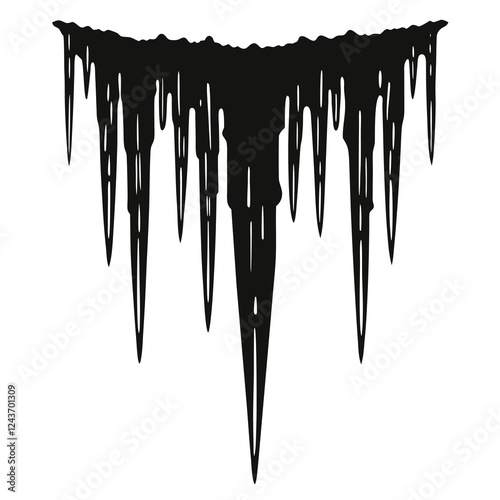 silhouette vector of hanging icicle cluster