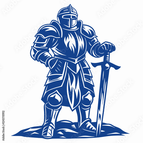Brave Knight sword and shield, Displaying Power and Determination