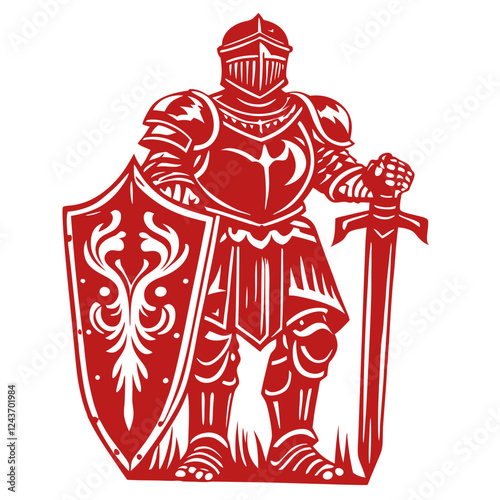 Brave Knight sword and shield, Displaying Power and Determination