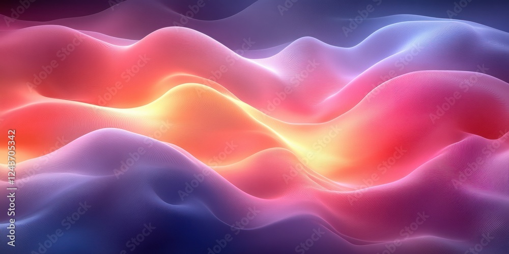 Fototapeta premium Abstract Colorful Wavy Flowing Dots Particles Blue Purple Gradient Design Elements for Technology Science Music Concept