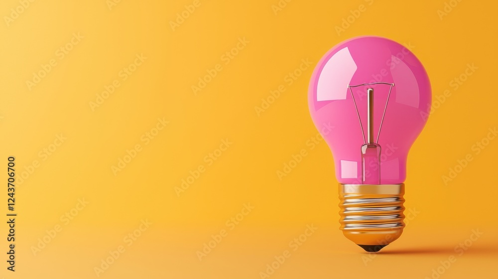 Bright and Colorful Creative Concept with Illuminated Lightbulb Icon on Smooth Orange Background Visualizing Ideas Innovation and Bright and Colorful Creative Concept with Illuminated Lightbulb Icon on Smooth Orange Background Visualizing Ideas Innovation and