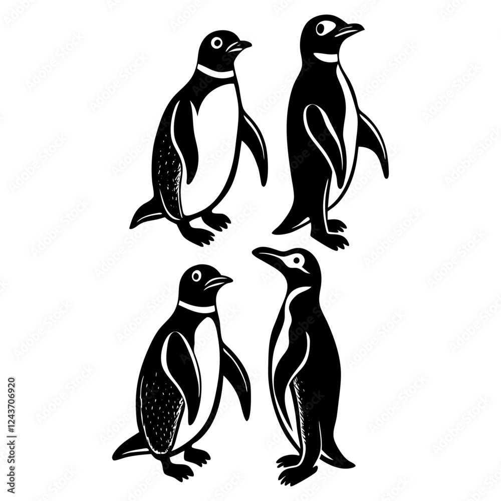 Naklejka premium Penguin Illustration Set