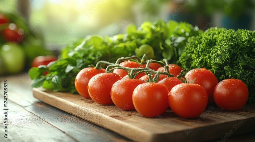 Fresh Organic Vegetables on Rustic Table, Showcasing Natural Beauty and Healthy Living Fresh Organic Vegetables on Rustic Table, Showcasing Natural Beauty and Healthy Living