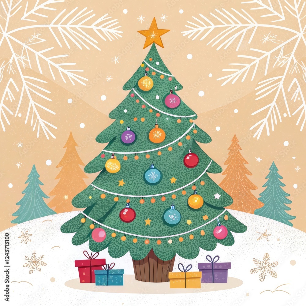 Fototapeta premium christmas tree with gifts