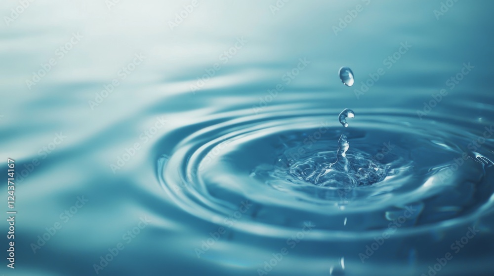 Water Drop Splashing on a Calm Surface: Stunning Macro Shot of Nature's Beauty Water Drop Splashing on a Calm Surface: Stunning Macro Shot of Nature's Beauty