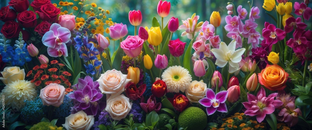 Vibrant array of assorted flowers in a lush garden showcasing rich colors and diverse species for nature and floral enthusiasts. Vibrant array of assorted flowers in a lush garden showcasing rich colors and diverse species for nature and floral enthusiasts.