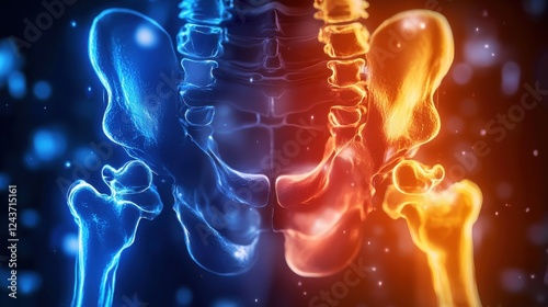 pelvic scan showing differences in male and female pelvic structure