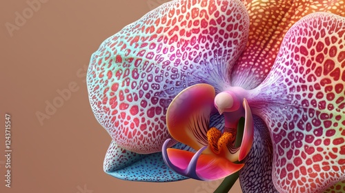 Vibrant Close-Up of Exotic Orchid Flower with Colorful Petals