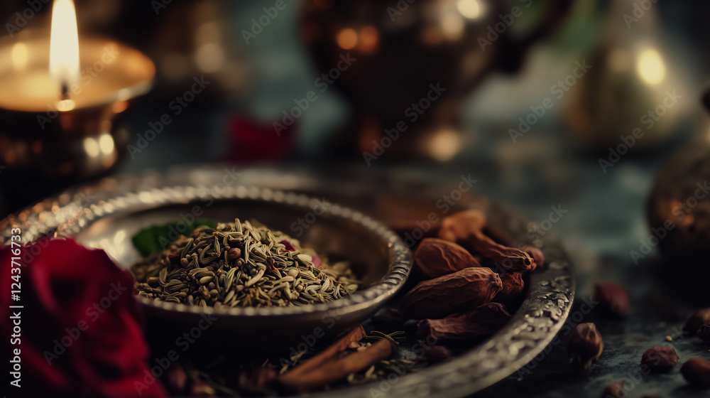 Fototapeta premium Whimsical Paan with Alice in Wonderland Aesthetic – Fantasy Food Art
