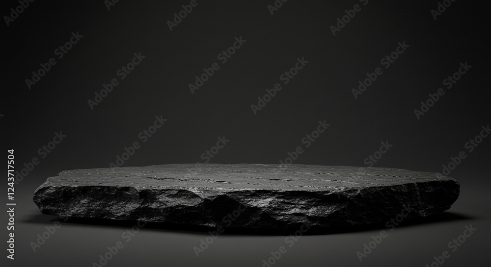 Naklejka premium Rough Textured Rock Table – Strong & Elegant Product Display