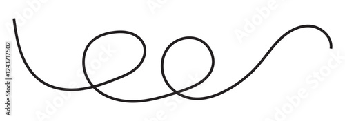 Squiggle, loopy thread, line vector decoration element
