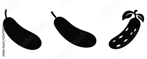 Black Cucumber silhouette vector design on white background. Cucumber silhouette vector art