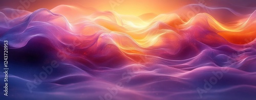 Vibrant Abstract Flowing Lines Purple Orange Gradient Light photo