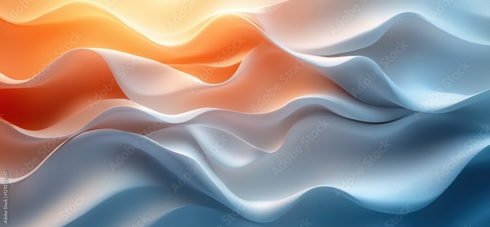 Obraz premium Abstract White Wave Background with Soft Light and Modern Design