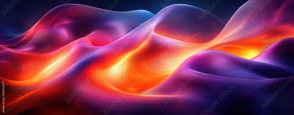 Obraz premium Futuristic Abstract Sculpture with Ribbons and Glowing Hues