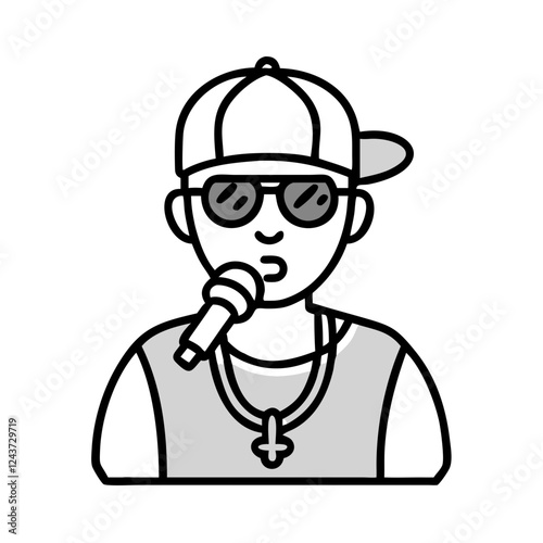 Rapper with microphone