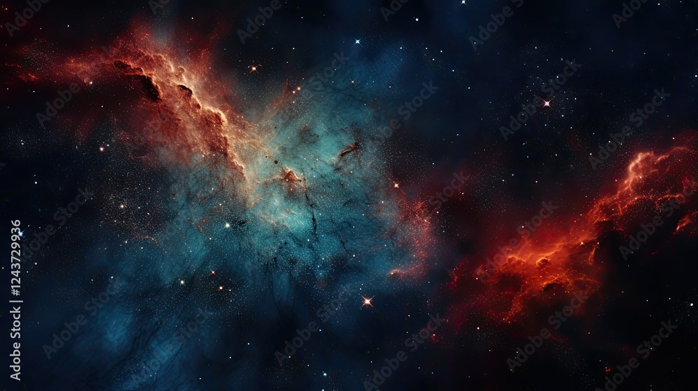 Fototapeta premium Macro shot of distant galaxies and star clusters