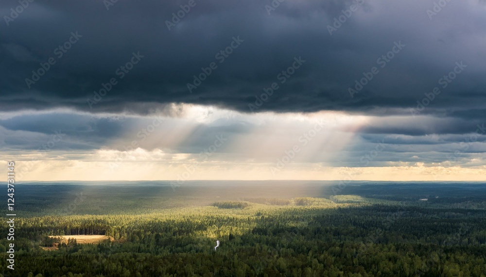 Fototapeta premium The glow of the sky creates an enchanting pathway. 