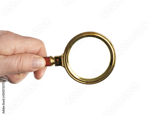 Obraz na płótnie A magnifying glass in hand w salonie
