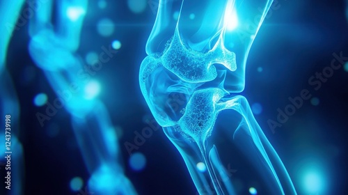 High-definition X-ray of a damaged meniscus within the knee joint