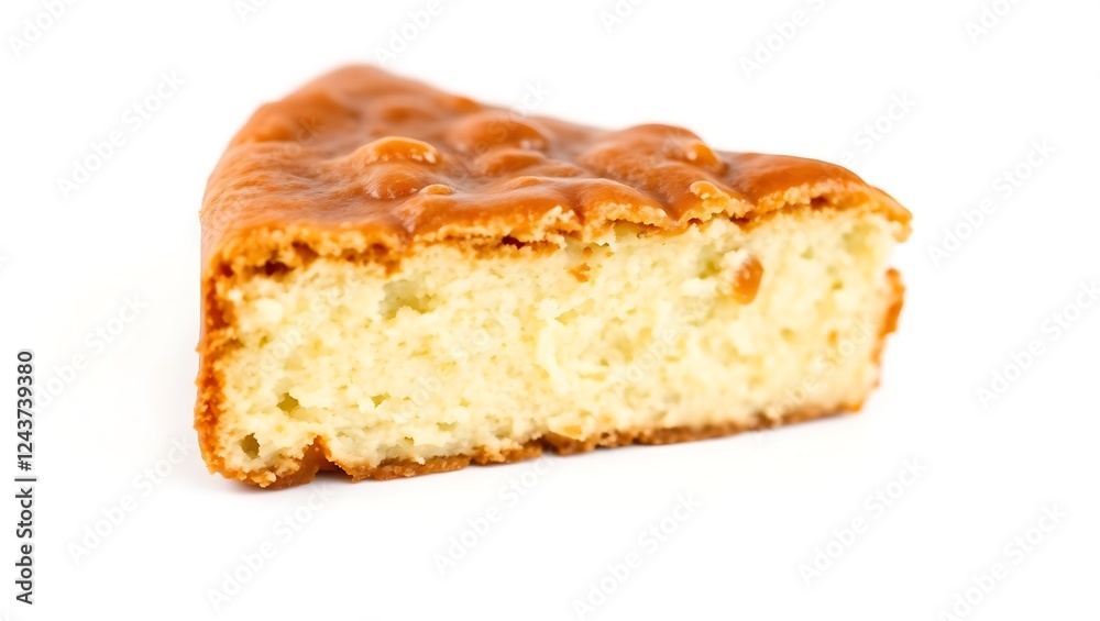 Mouthwatering slice of baked dessert showcasing texture and golden-brown crust Mouthwatering slice of baked dessert showcasing texture and golden-brown crust