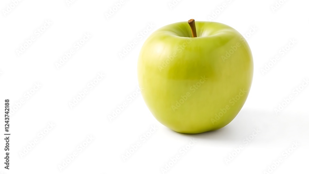 Simple green apple on clean surface with natural light Simple green apple on clean surface with natural light