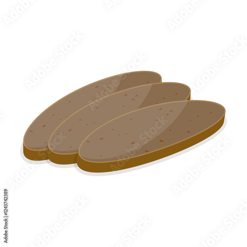 3D Isometric Flat Vector Set of Breakfast Toasted Bread, Baked Bread Products. Item 2