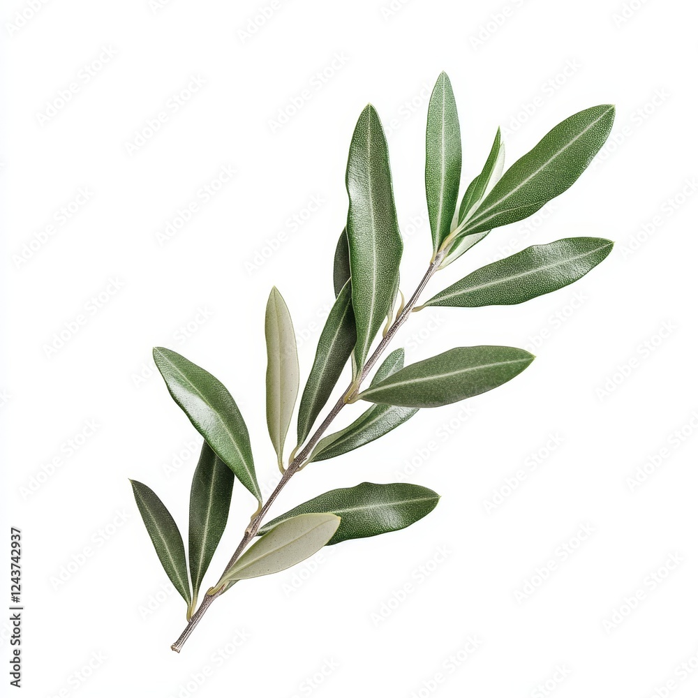 Olive branch, isolated, white background, healthy, cooking