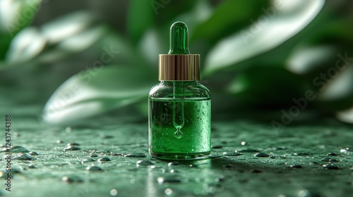 green serum or gel isolated on transparent background