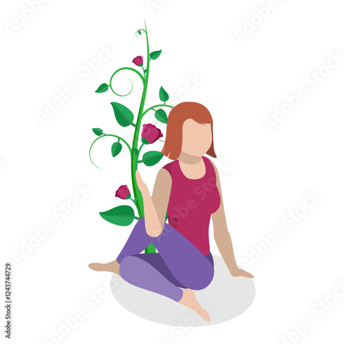 3D Isometric Flat Vector Illustration of Human Mental Health, Healthy Lifestyle. Item 2