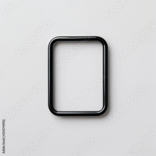 A rectangle with rounded corners shape black and white on plain white background