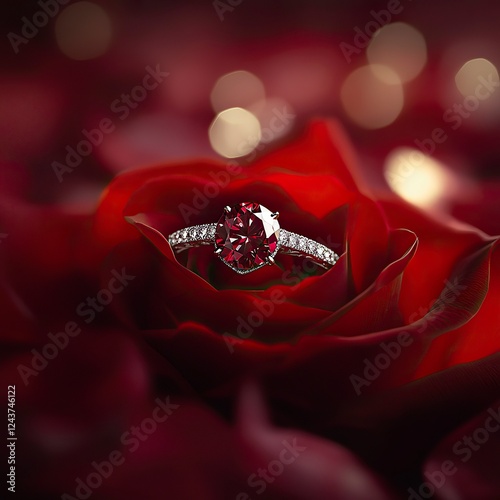 Man Proposing with a Ring Inside a Rose, Propose Day