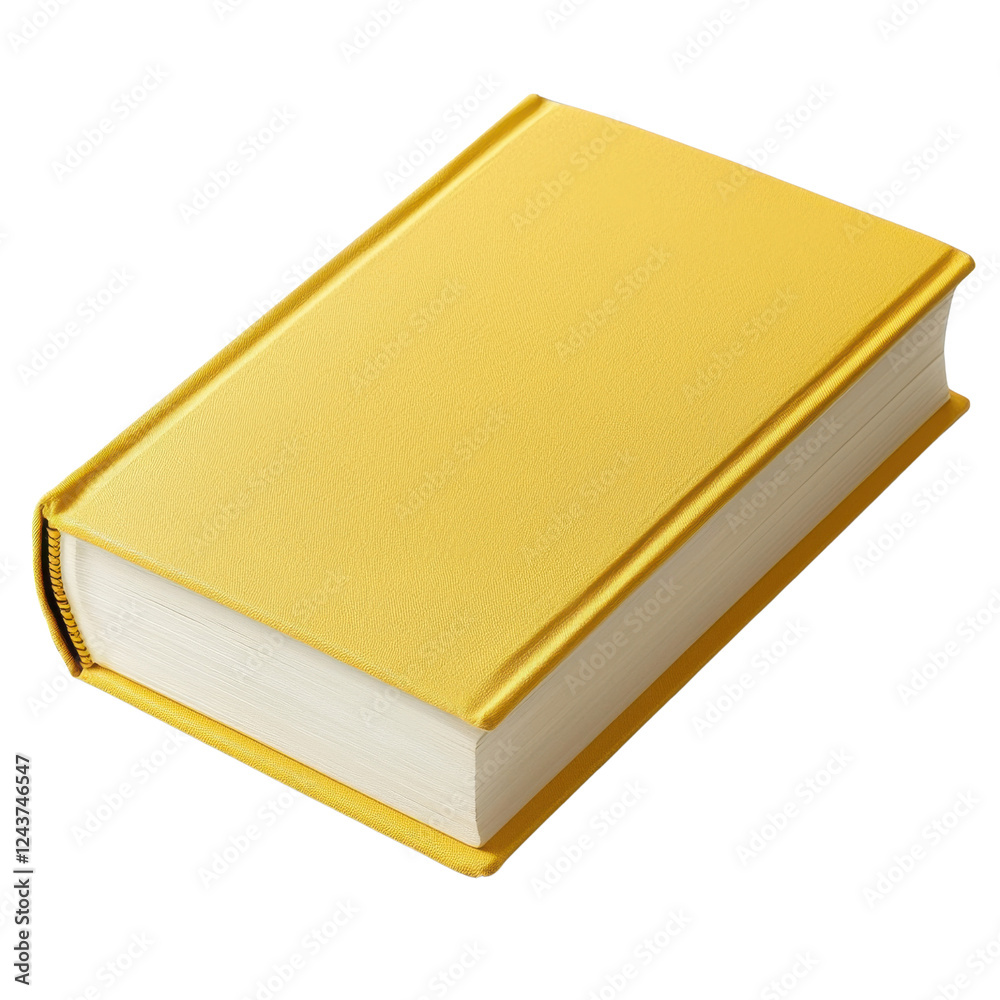 Bright Yellow Hardback Book Isolated on White Background Bright Yellow Hardback Book Isolated on White Background