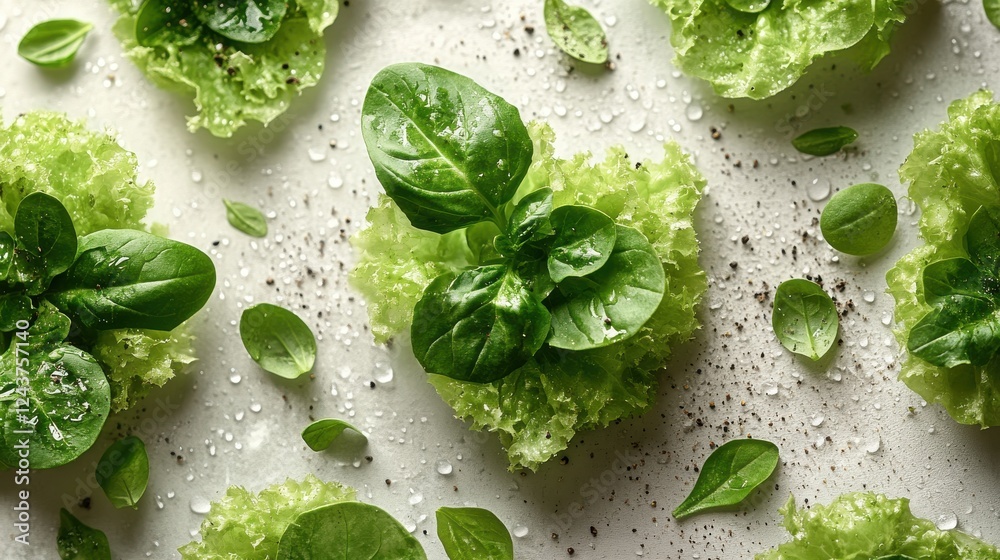 Obraz premium healthy green salad isolated on transparent background